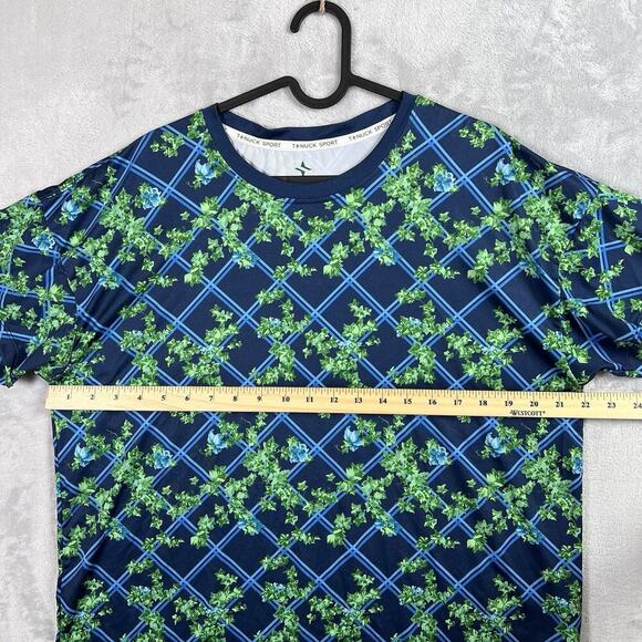 Tuckernuck Sport Athletic Top Women's Large Ivy Blue Green Short Sleeve Stretch - Picture 6 of 14